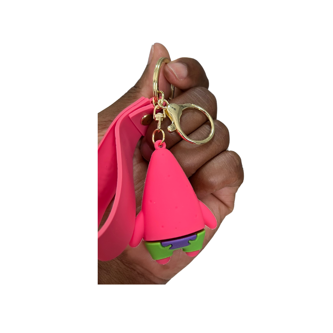 SpongeBob SquarePants Character Keychains with Wristlet - Perfect Gift for Kids & Adults - Young Patrick