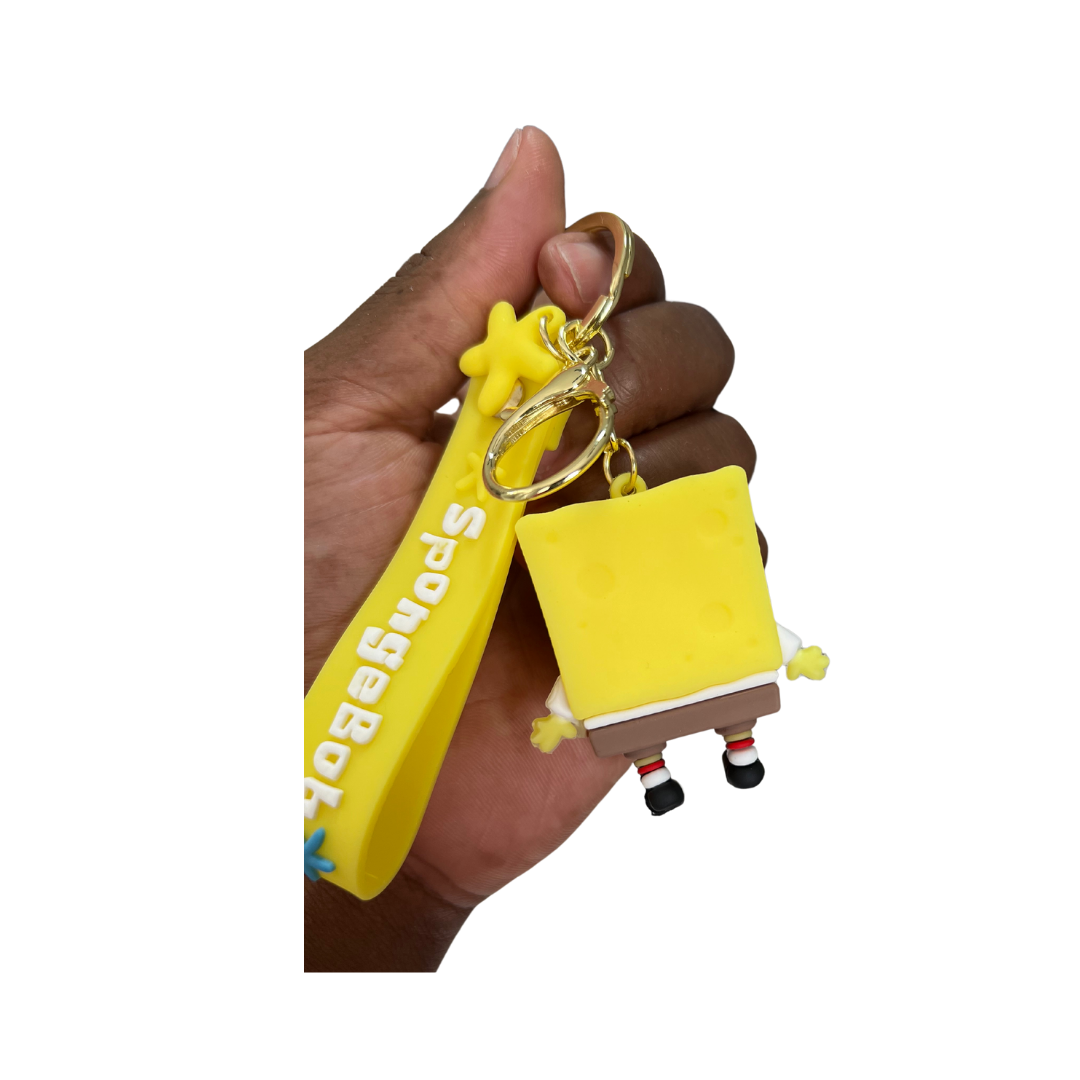 SpongeBob SquarePants Character Keychains with Wristlet - Perfect Gift for Kids & Adults - Young Bob