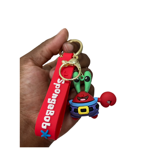 SpongeBob SquarePants Character Keychains with Wristlet - Perfect Gift for Kids & Adults - Mr. Crab