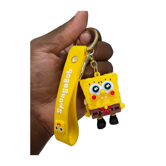 SpongeBob SquarePants Character Keychains with Wristlet - Perfect Gift for Kids & Adults - SpongeBob Blushing