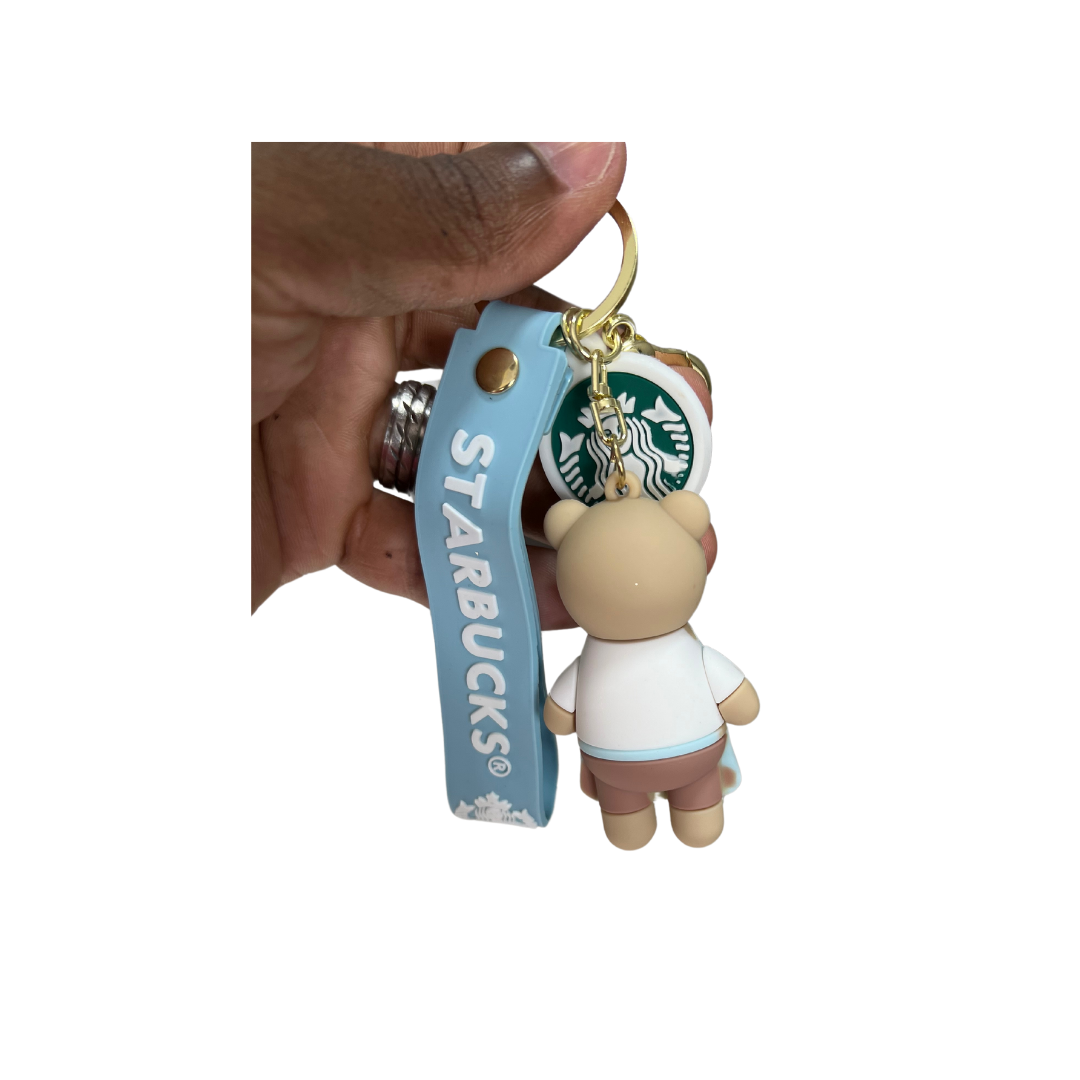 Cute & Trendy Starbucks Bear Keychain Accessories - Perfect Gift for Coffee Fans and Collectors