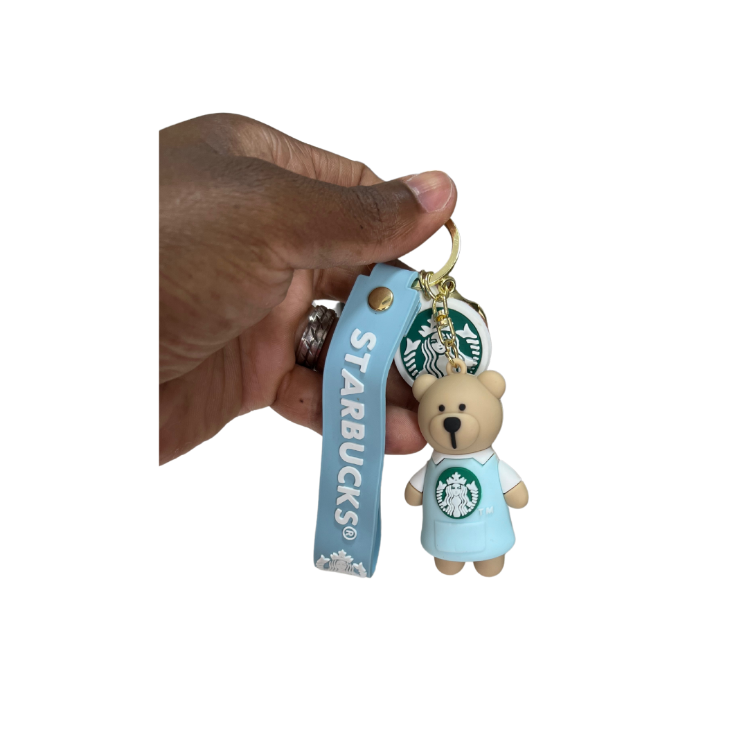 Cute & Trendy Starbucks Bear Keychain Accessories - Perfect Gift for Coffee Fans and Collectors