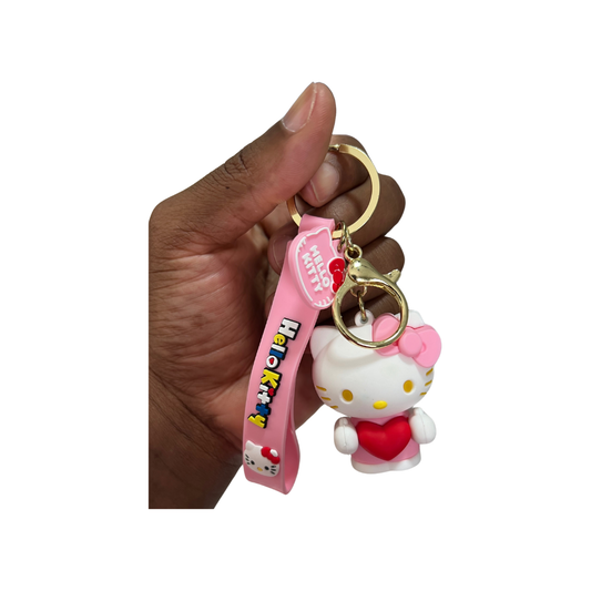 I Heart Hello Kitty Charm Keychain - Cute Backpack Accessorie