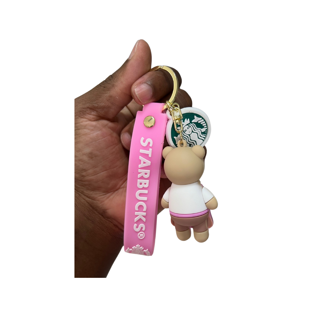 Cute & Trendy Starbucks Bear Keychain Accessories - Perfect Gift for Coffee Fans and Collectors