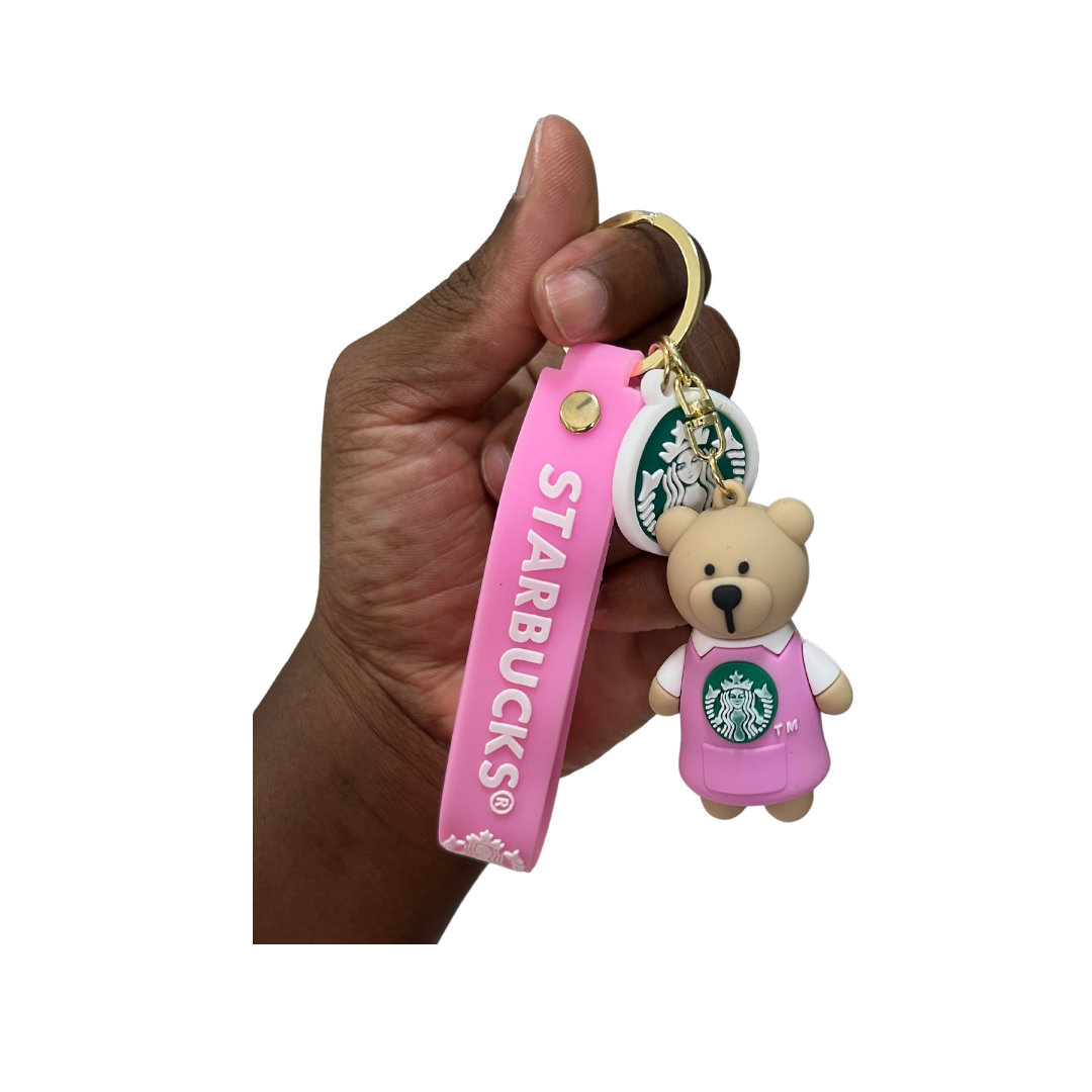 Cute & Trendy Starbucks Bear Keychain Accessories - Perfect Gift for Coffee Fans and Collectors