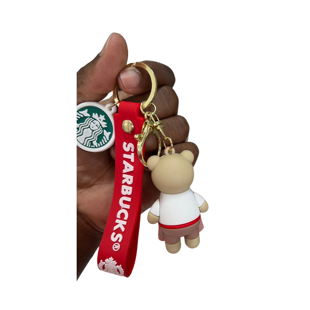 Cute & Trendy Starbucks Bear Keychain Accessories - Perfect Gift for Coffee Fans and Collectors