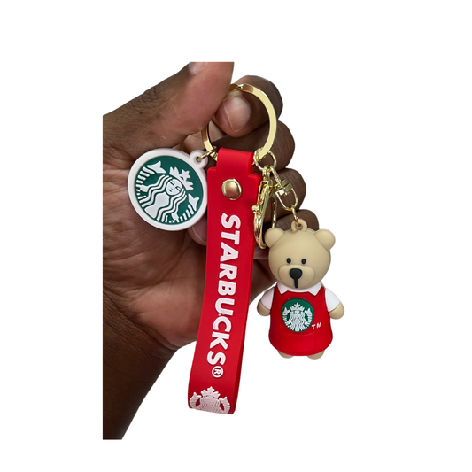 Cute & Trendy Starbucks Bear Keychain Accessories - Perfect Gift for Coffee Fans and Collectors