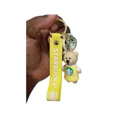 Cute & Trendy Starbucks Bear Keychain Accessories - Perfect Gift for Coffee Fans and Collectors