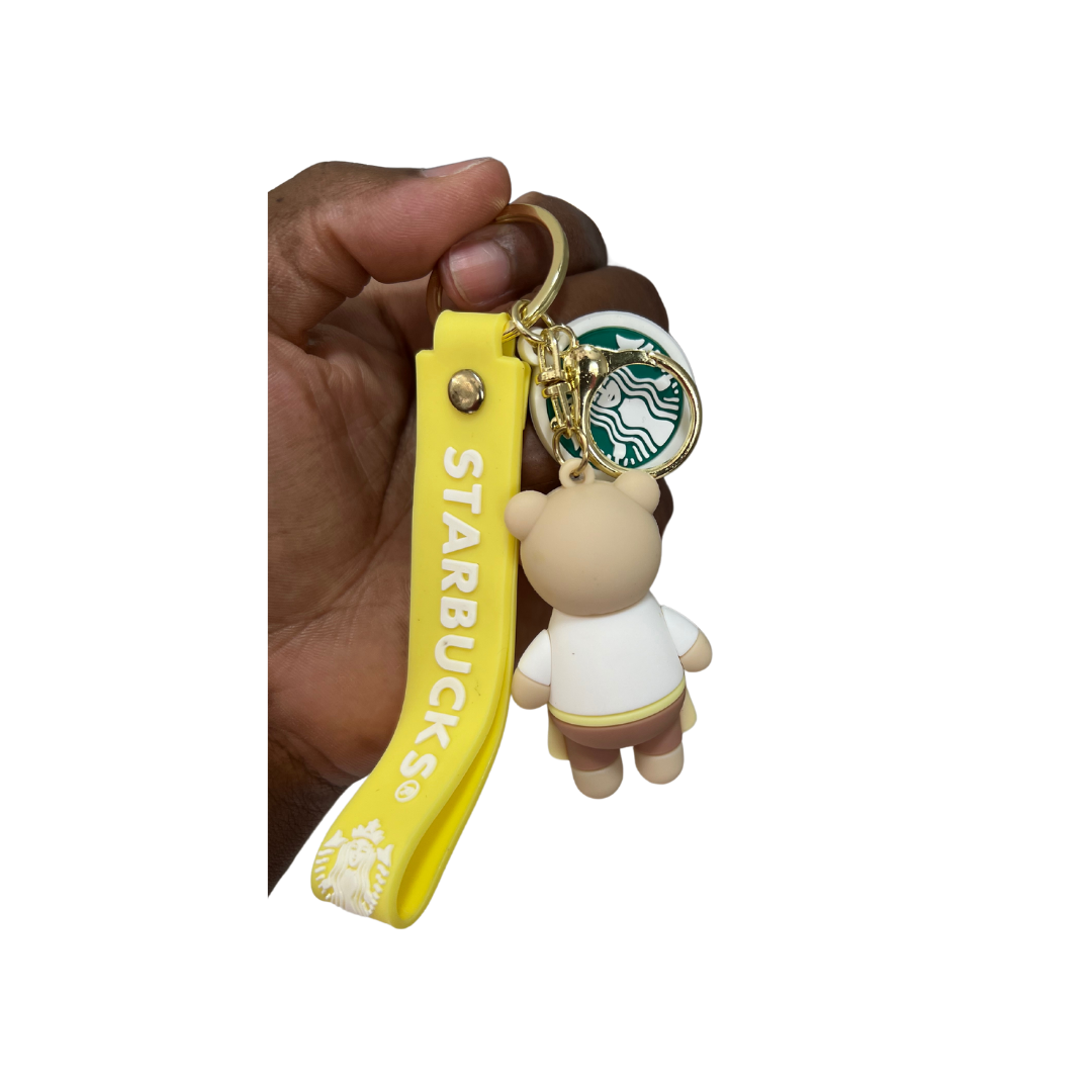 Cute & Trendy Starbucks Bear Keychain Accessories - Perfect Gift for Coffee Fans and Collectors