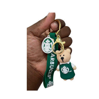 Cute & Trendy Starbucks Bear Keychain Accessories - Perfect Gift for Coffee Fans and Collectors