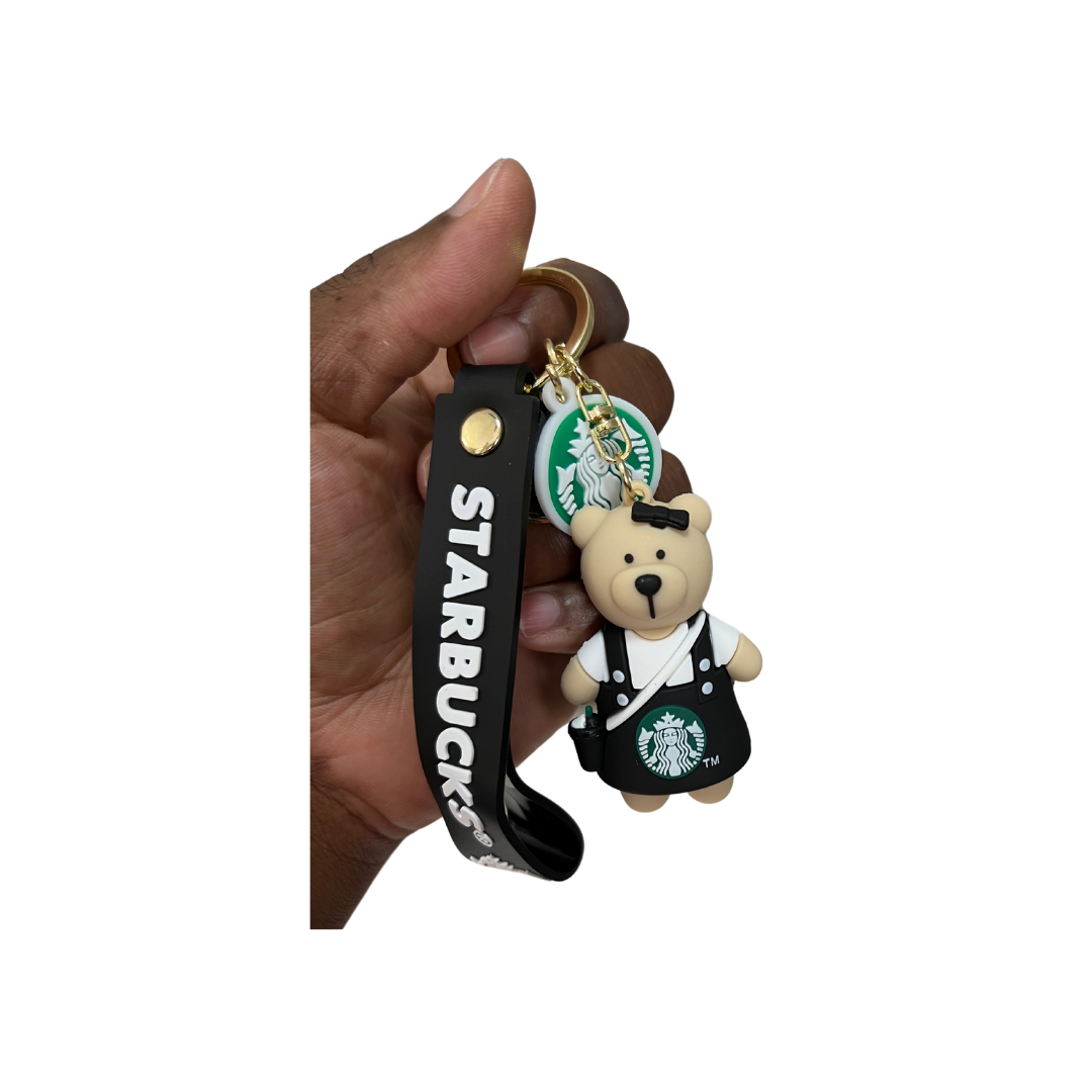 Charming and Popular Starbucks Barista Bear Keychains - Must-Have Cute Accessories for Bags and Purses -