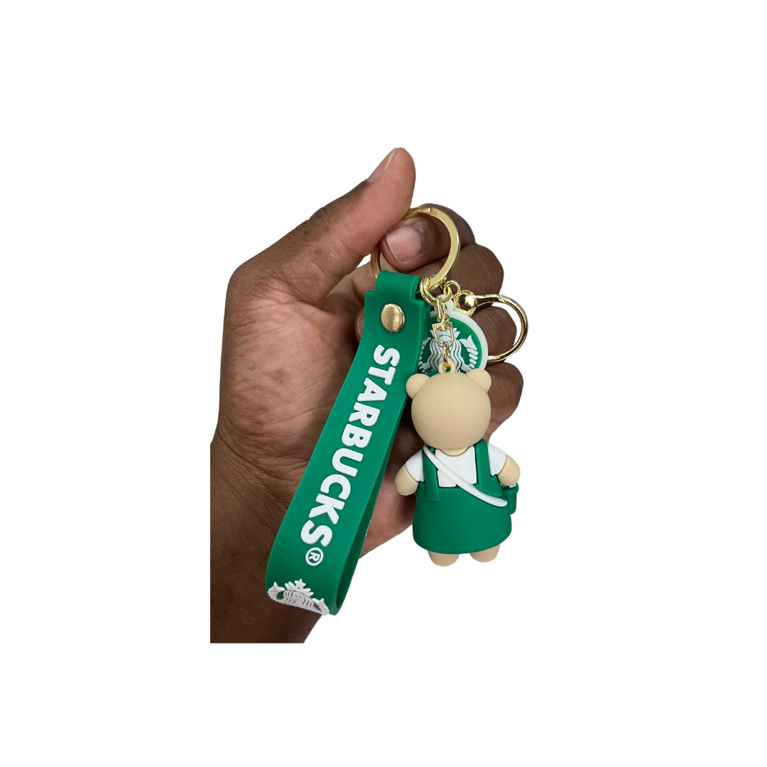 Charming and Popular Starbucks Barista Bear Keychains - Must-Have Cute Accessories for Bags and Purses -