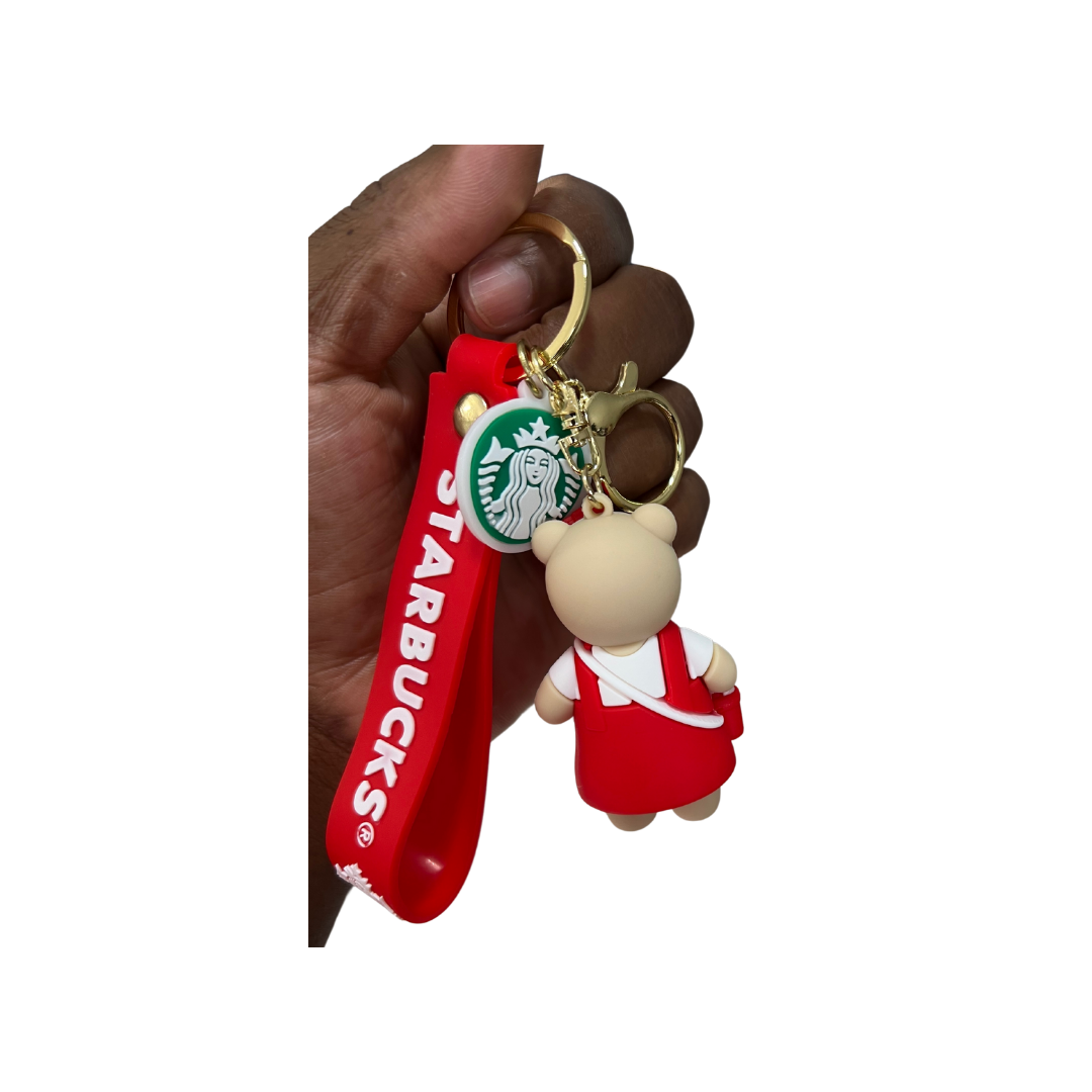 Charming and Popular Starbucks Barista Bear Keychains - Must-Have Cute Accessories for Bags and Purses -