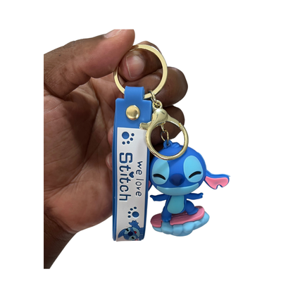 Adorable Stitch Cartoon Character Keychains- Great Gift & Accessories for Any Age - Riding Surfboard