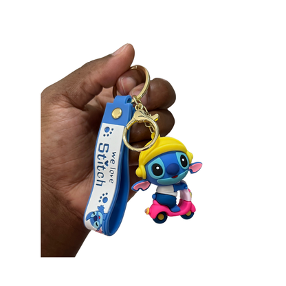 Adorable Stitch Cartoon Character Keychains- Great Gift & Accessories for Any Age - Riding Scooter