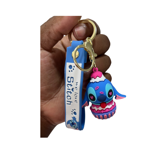 Adorable Stitch Cartoon Character Keychains- Great Gift & Accessories for Any Age - Pink Cake