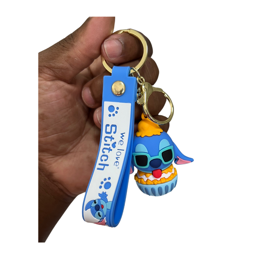 Adorable Stitch Cartoon Character Keychains- Great Gift & Accessories for Any Age - Yellow cake